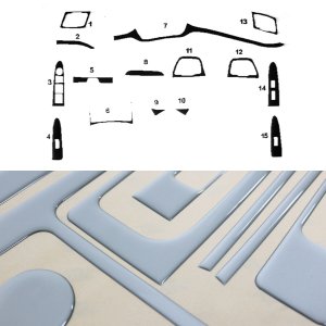 Kia Sportage Dashboard Kit - Omac - 15 Pcs. - Aluminum - '11-'16